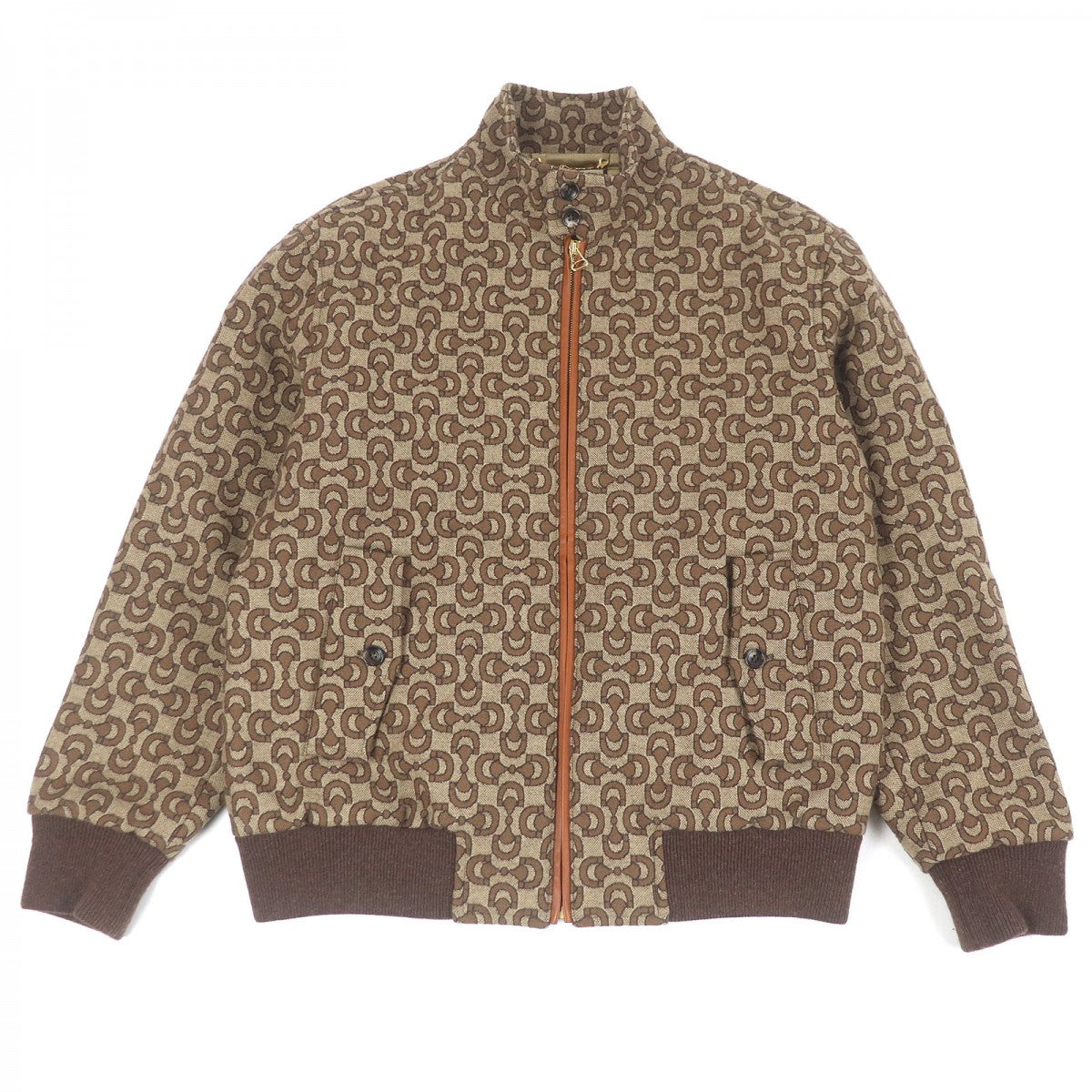 GUCCI Blouson 694157 Outer: 99% wool, Outer: 1% silk, Lining: 100% rayon, Part: 100% cotton, Part: 95% wool Brown mens 52