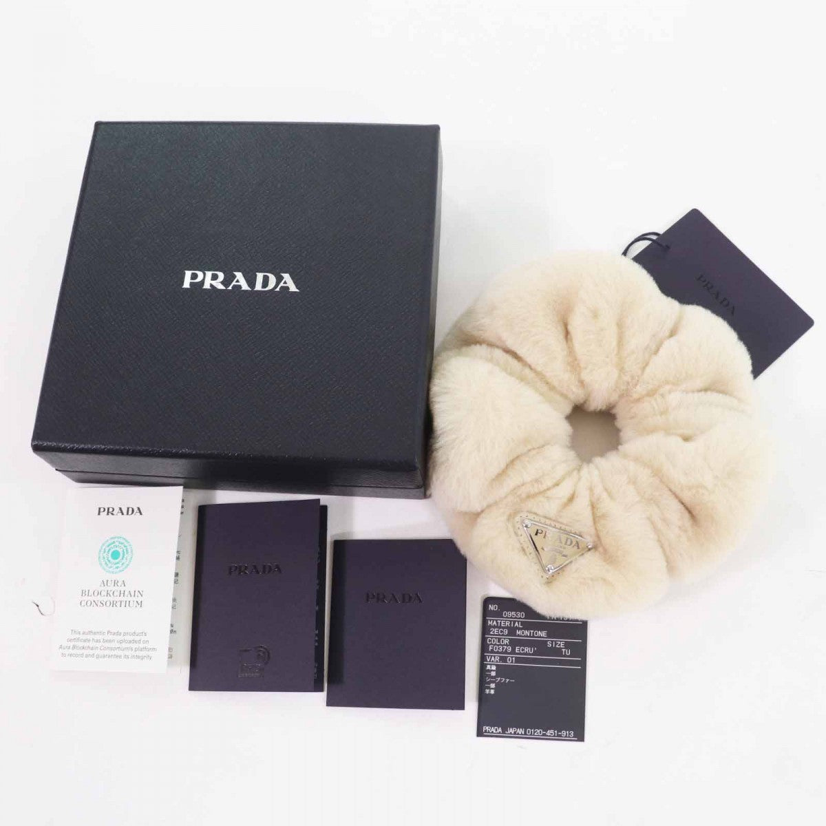 PRADA hair accessory 1IF131 Main: Sheep fur, Part: Sheep leather Ecru Women