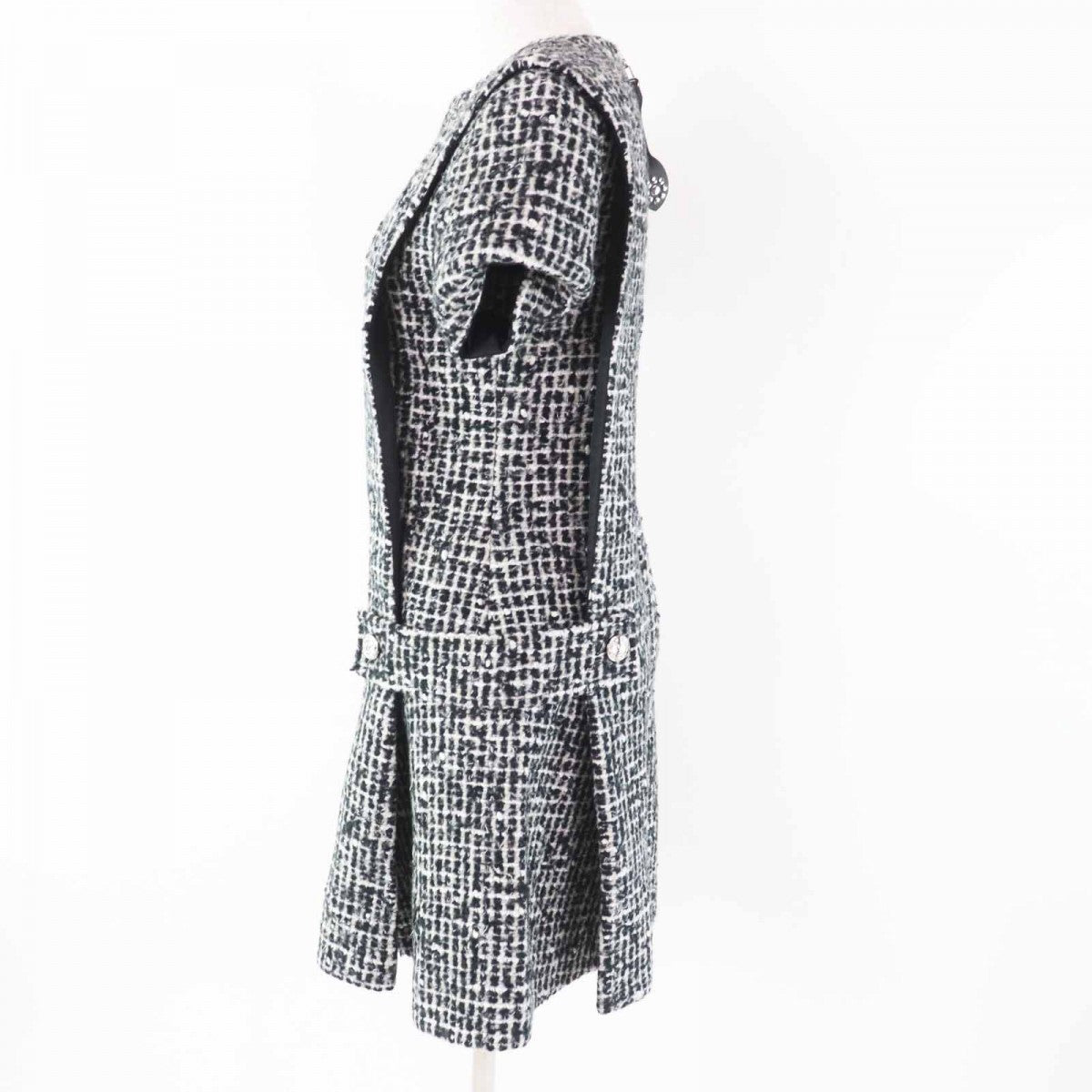 LOUIS VUITTON one piece Main: 66% wool, 25% rayon, 4% nylon, 4% cotton, 1% acrylic Black White Women 34