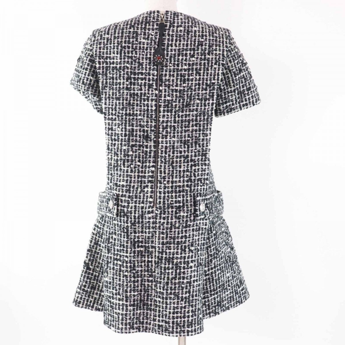 LOUIS VUITTON one piece Main: 66% wool, 25% rayon, 4% nylon, 4% cotton, 1% acrylic Black White Women 34
