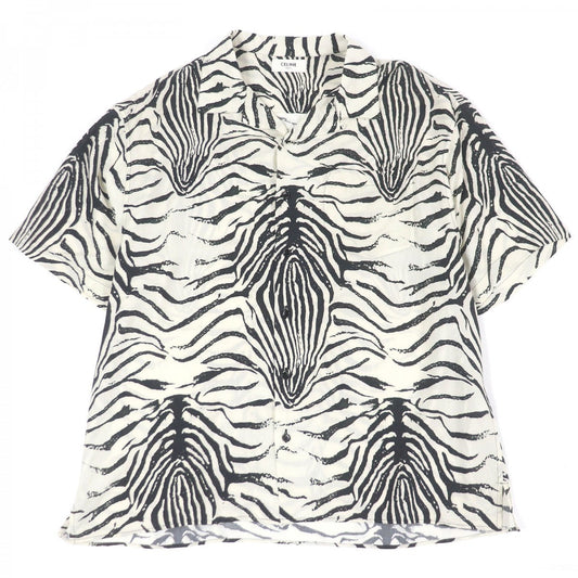 CELINE Short sleeve shirt 2C517346Q Main: 100% rayon White black mens 38
