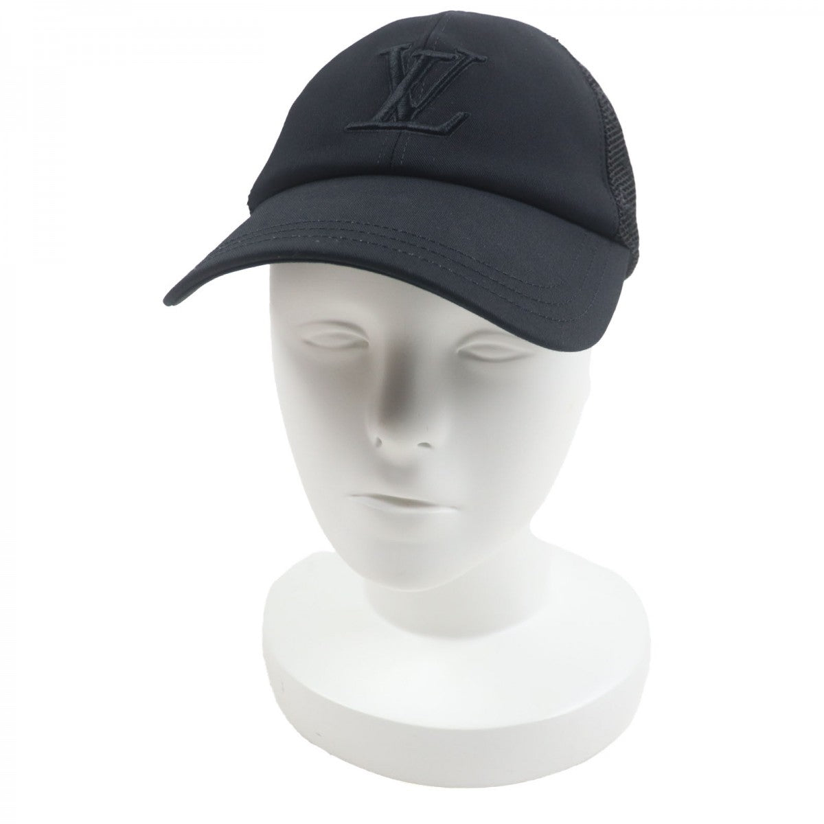 LOUIS VUITTON cap M7457L cotton black Monogram LV Signature Mesh Cap