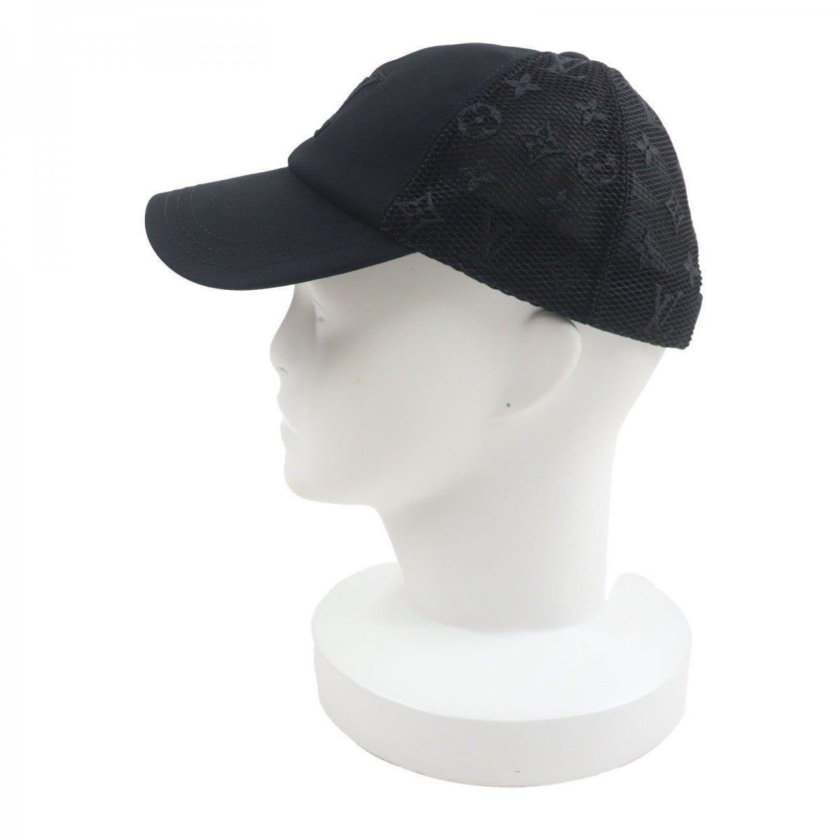 LOUIS VUITTON cap M7457L cotton black Monogram LV Signature Mesh Cap