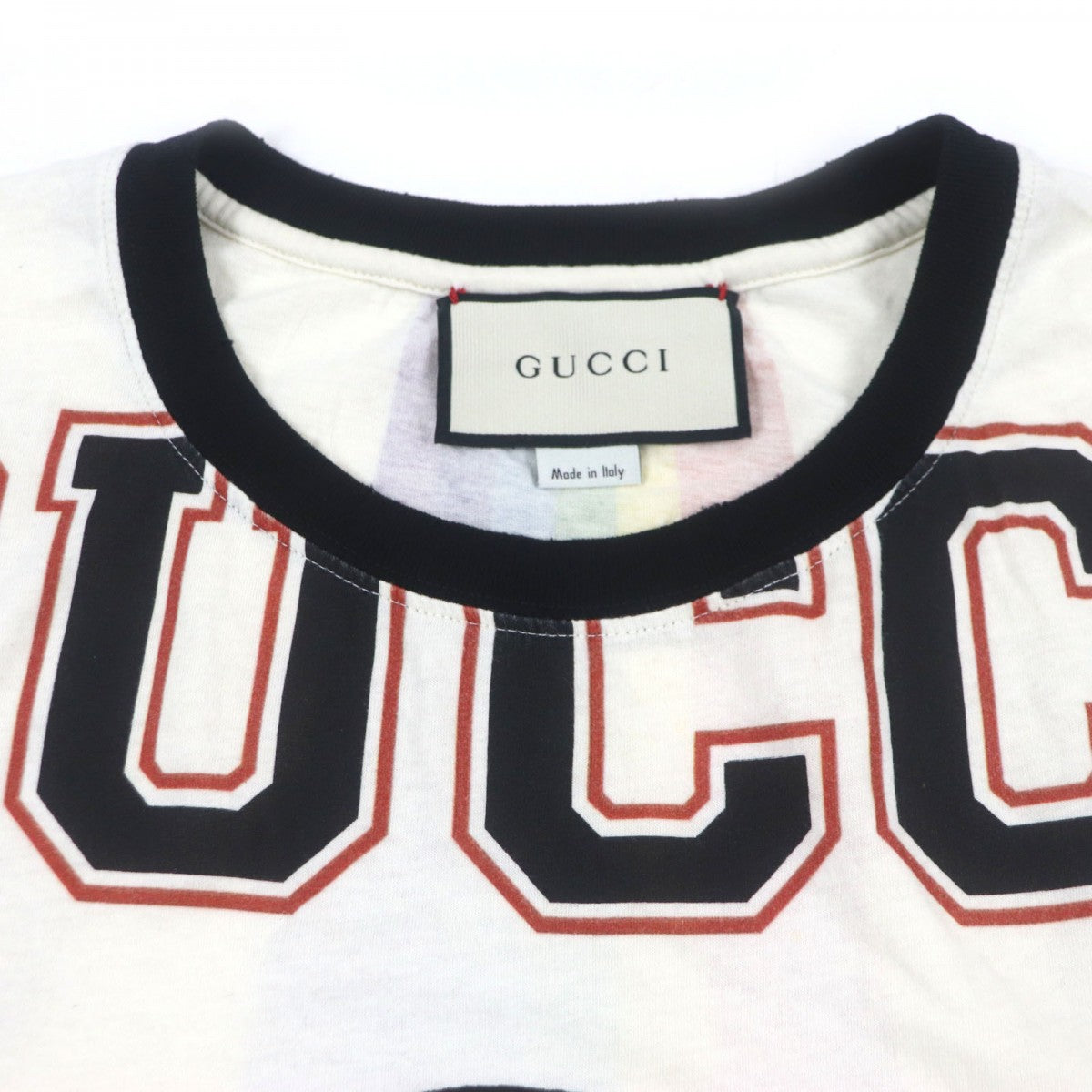GUCCI Short sleeve T-shirt 476035 Main: 100% cotton, some: metal fiber, some: nylon, some: polyester, some: rayon white mens XS