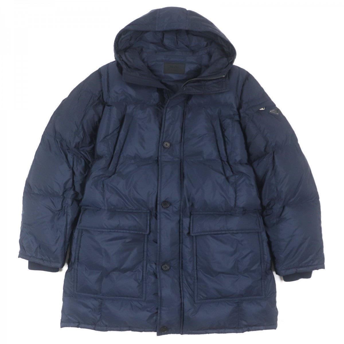 PRADA down coat SGH047 Outer: 100% polyamide, Lining: 100% polyamide, Filling: 90% down, Filling: 10% feather, Part: 100% polyester Navy mens XXL