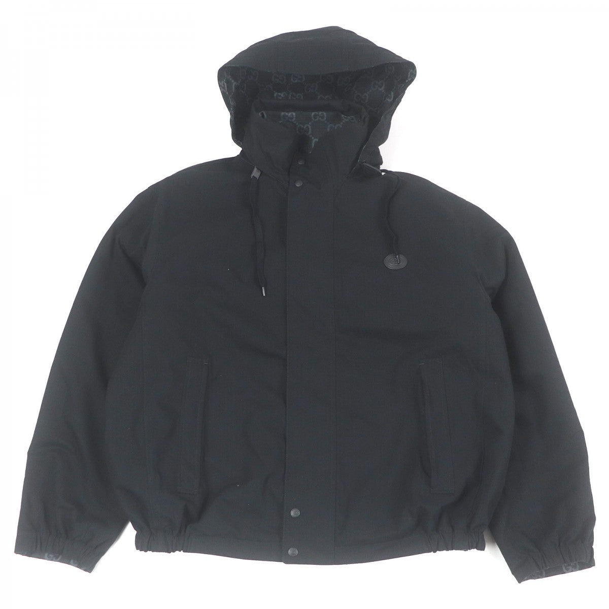 GUCCI Blouson 770276 Main: 100% polyester, Main: 100% cotton, Main: 73% cotton, Main: 27% polyamide (nylon), Part: cowhide black GG Ripstop Nylon Reversible mens 50