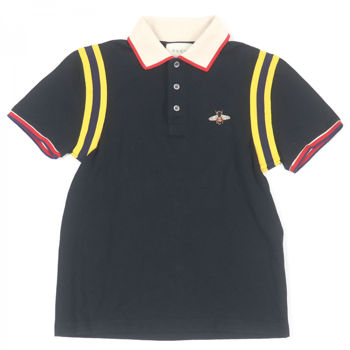 GUCCI Short sleeve polo shirt 500971 Main: 93% cotton, Main: 7% polyurethane, Part: 99% cotton, Part: 1% polyurethane, Part: 100% cotton black mens S