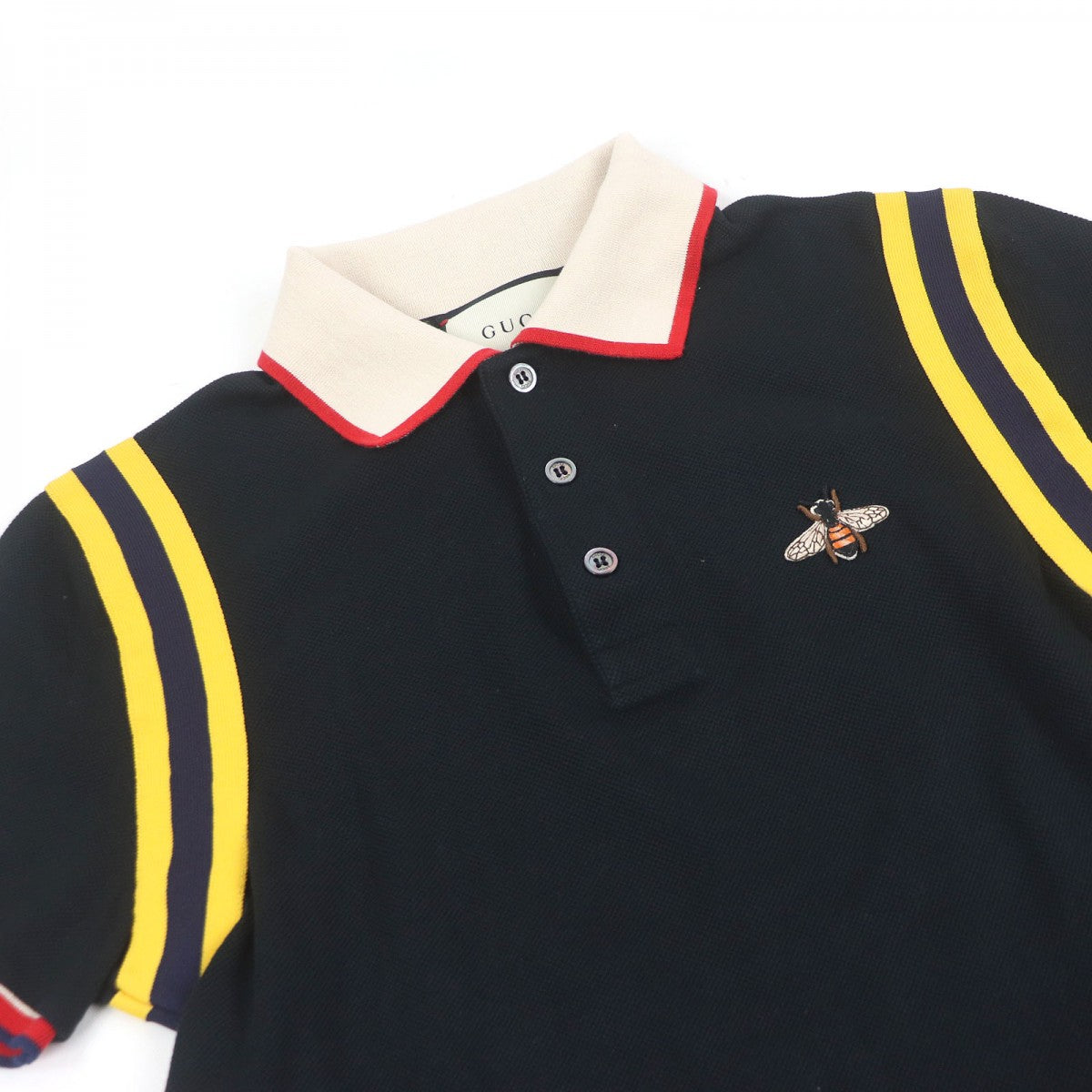 GUCCI Short sleeve polo shirt 500971 Main: 93% cotton, Main: 7% polyurethane, Part: 99% cotton, Part: 1% polyurethane, Part: 100% cotton black mens S