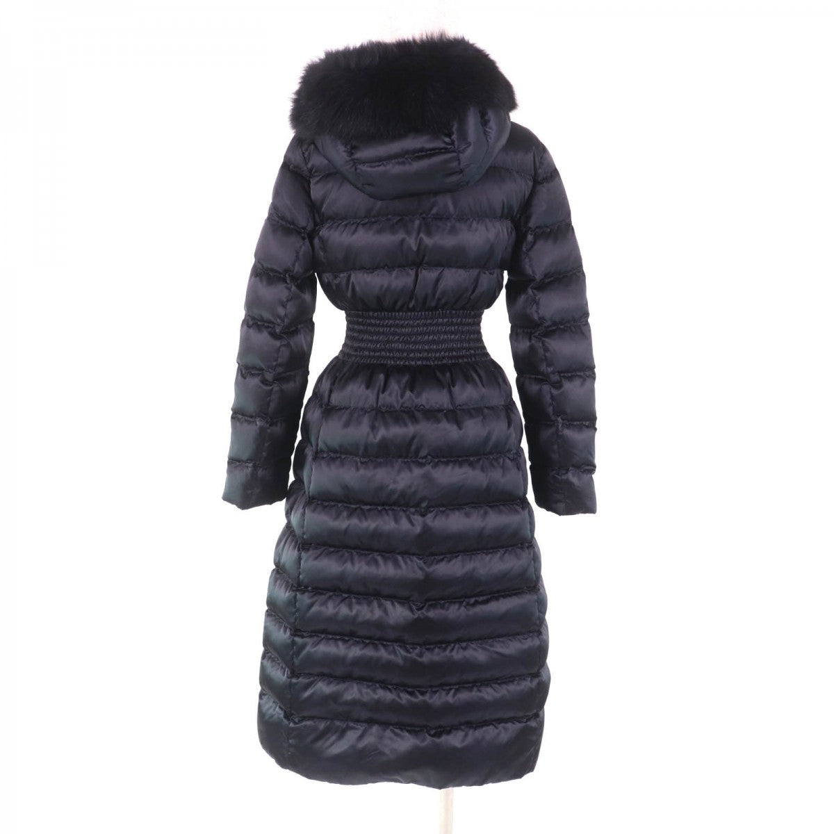 PRADA down coat 29E364 Main: 100% polyamide (nylon), Filling: 90% down, Filling: 10% feather, Partially: recycled polyester, Fur: sheep fur Navy Women 38