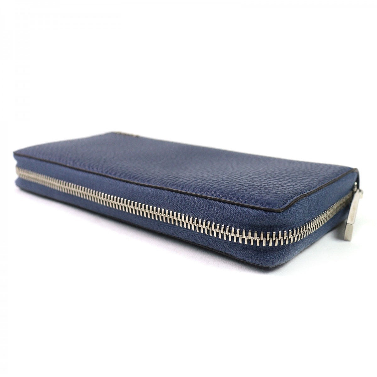 GUCCI Long Wallet Purse 771154 Main: Leather Navy logo zip around wallet mens