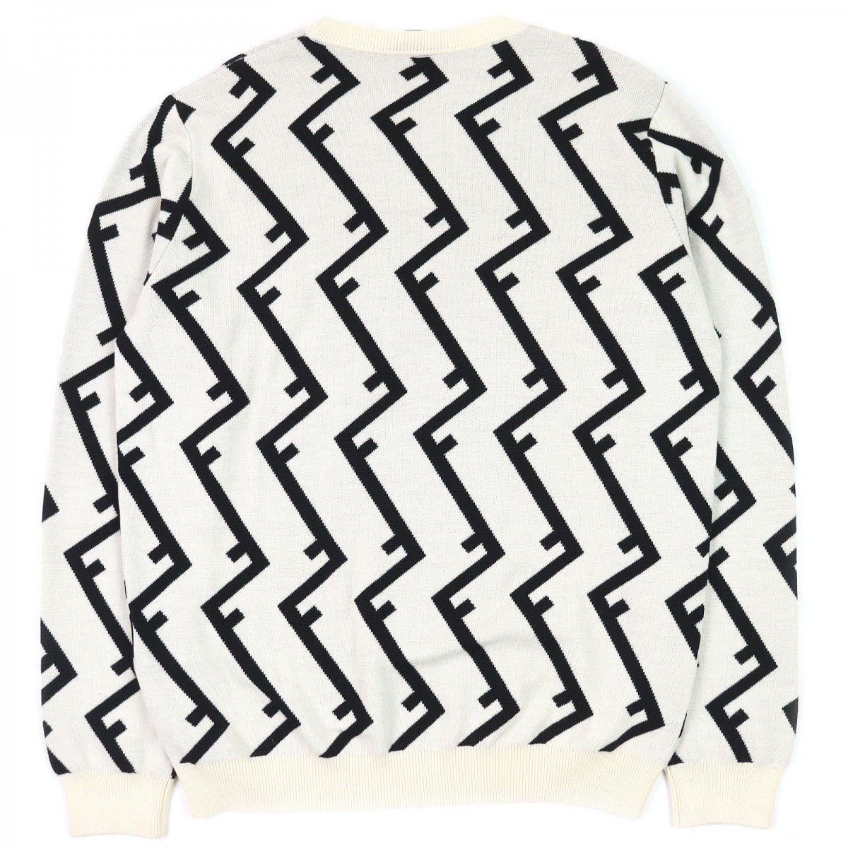 FENDI knit FZZ489 Main: 100% wool Ivory black mens 54
