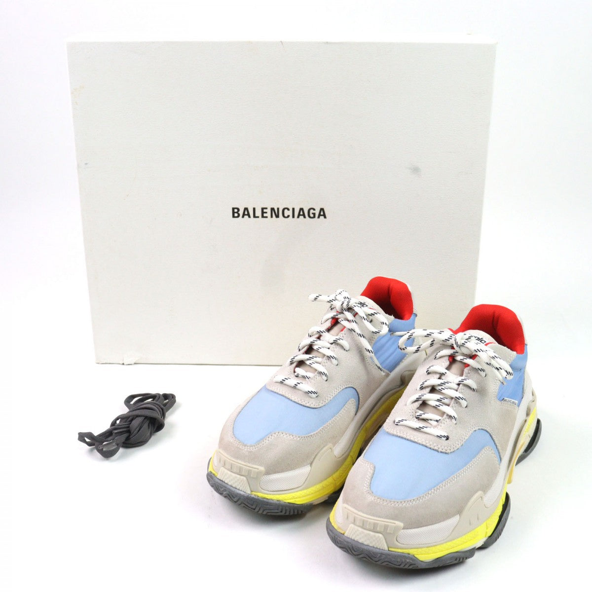 BALENCIAGA sneakers 533885 Main: suede leather, Main: nylon multicolor Triple S mens 41