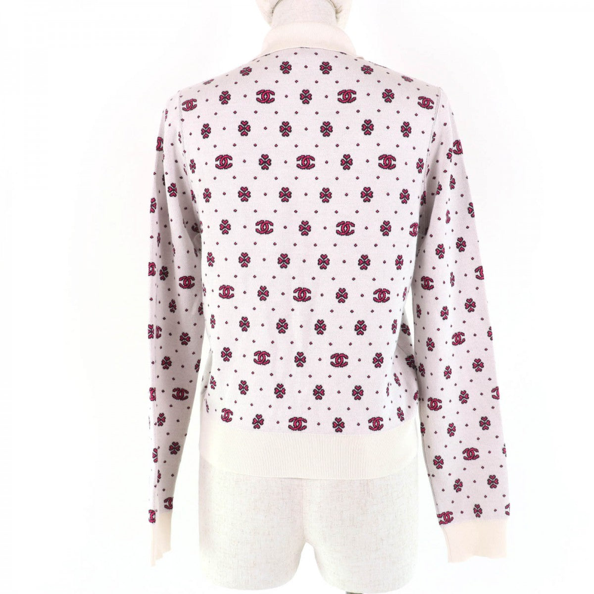 CHANEL knit P74276K10699 Main: 60% silk, Main: 22% cotton, Main: 15% viscose, Main: 3% polyester Ivory pink Women 36