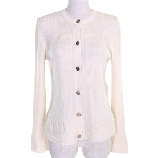 CHANEL cardigan P78678 cashmere white 42