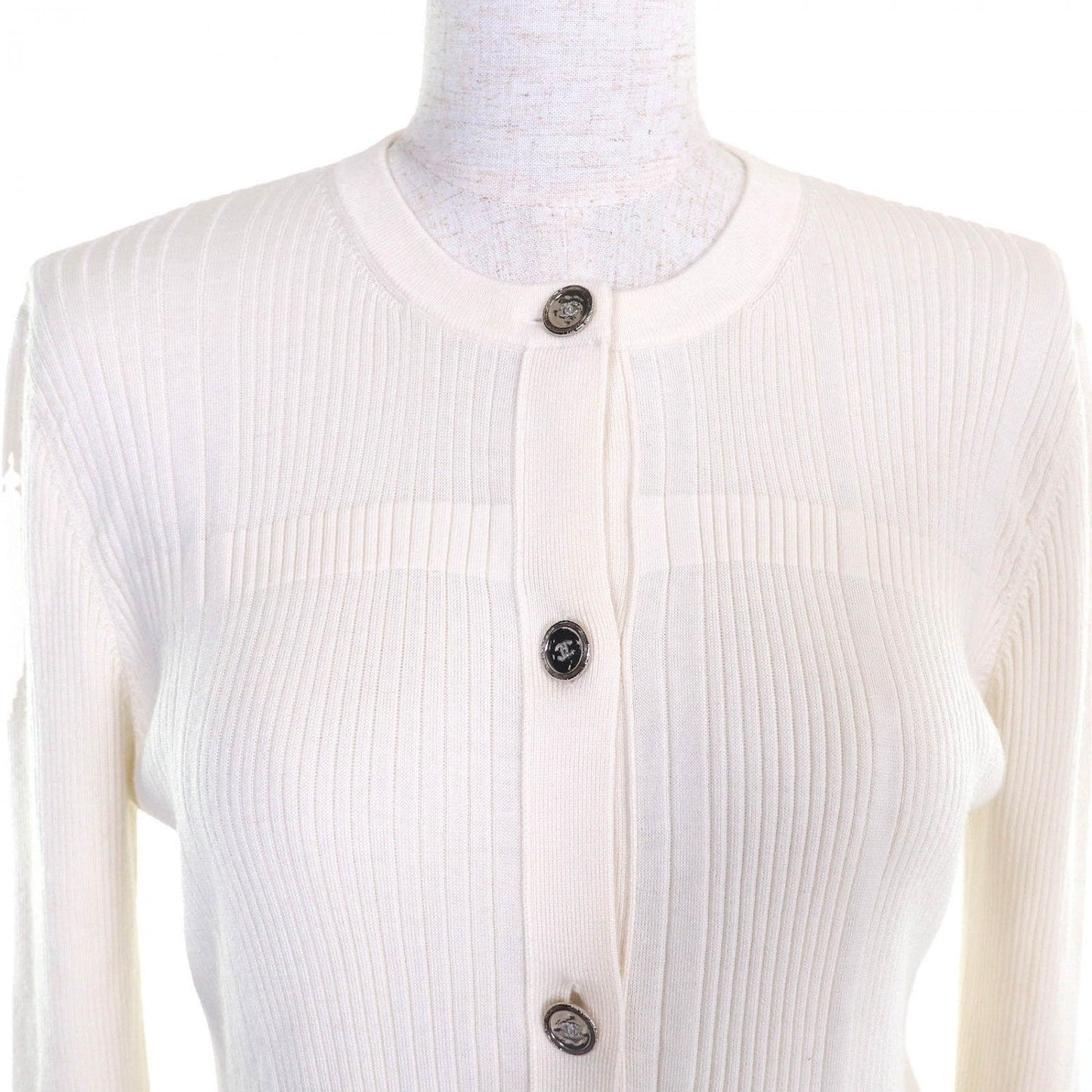 CHANEL cardigan P78678 cashmere white 42