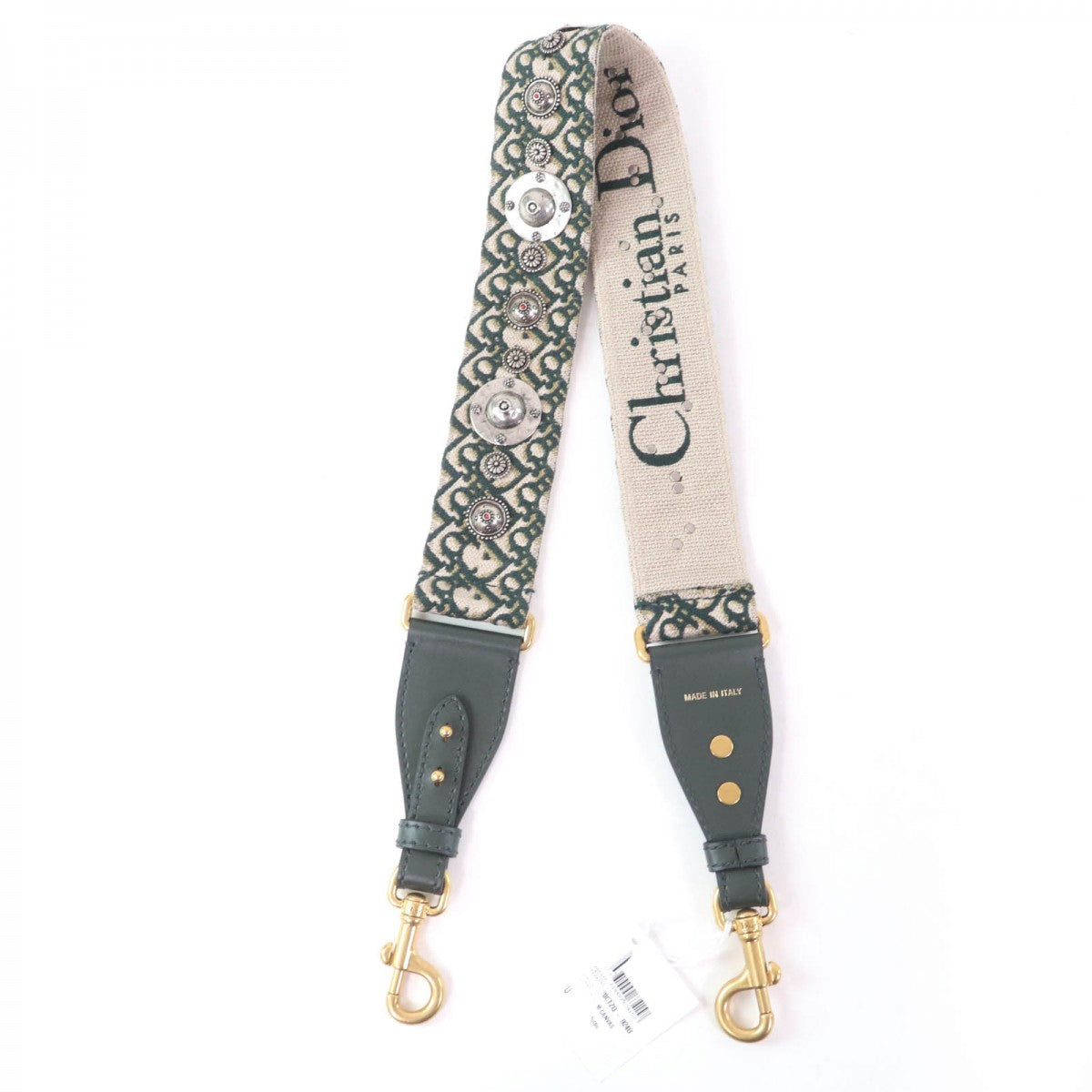 Christian Dior Shoulder strap Canvas, Leather Green type Trotter Embroidered shoulder strap Women