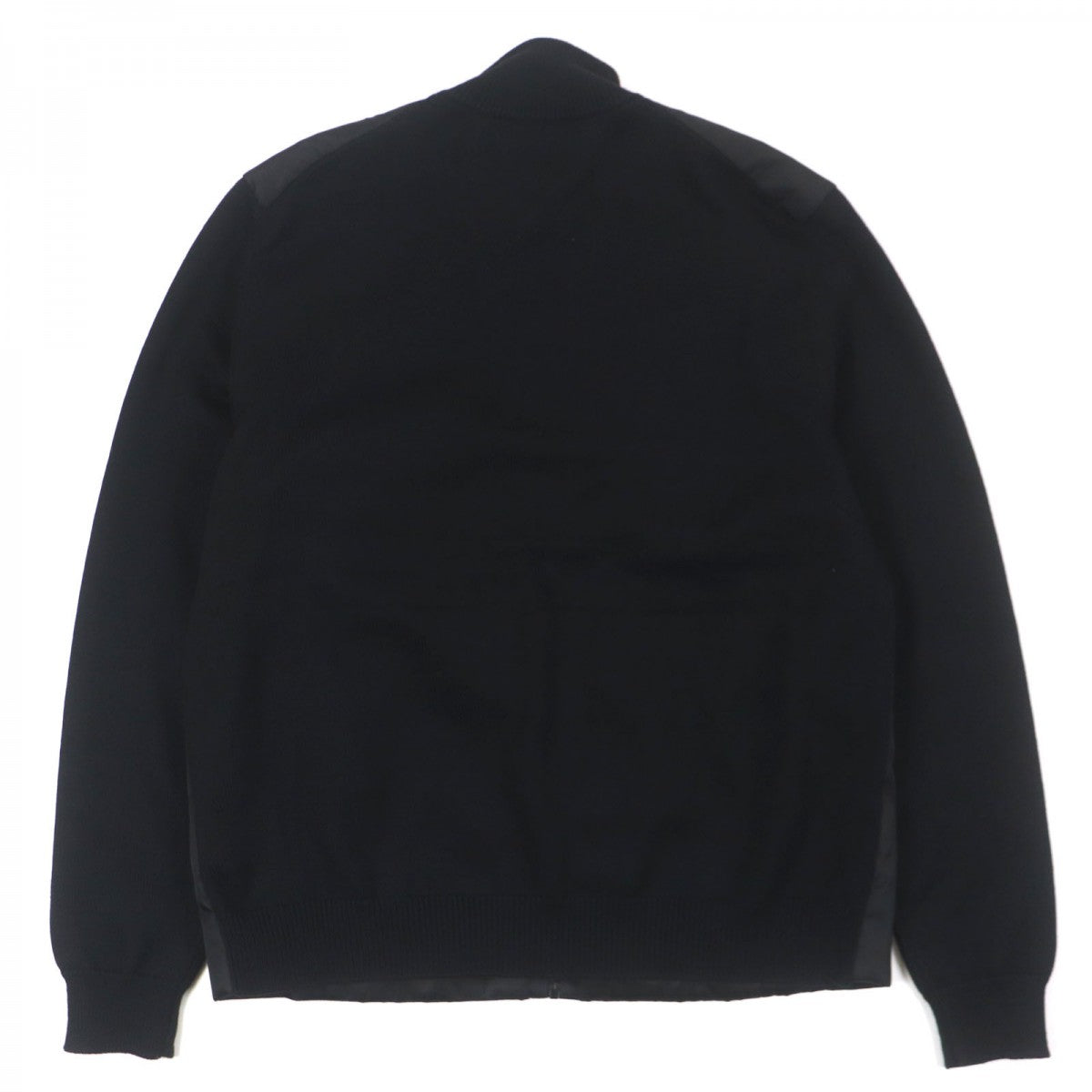 PRADA Jacket UMC149 Main: 100% virgin wool, Outer: 100% recycled polyamide, Filling: 100% polyester, Leather: calf leather black mens 52