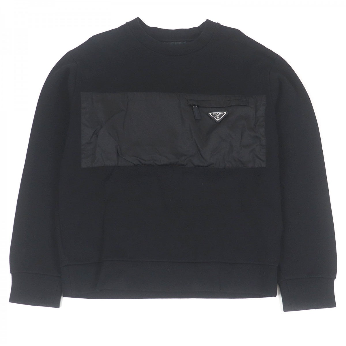 PRADA sweat UJL096 Main: 70% cotton, Main: 30% polyamide, Part: 100% recycled polyamide black mens S