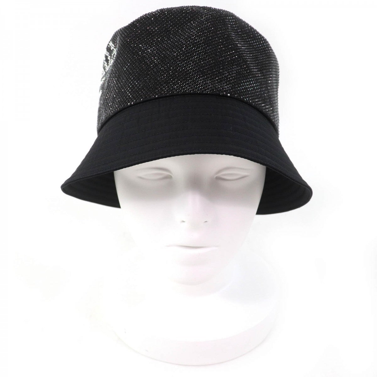 PRADA hat 2HC137 Outer: 100% recycled polyamide, Part: 72% viscose, Part: 28% silk, Lining: 100% cotton black Women XL