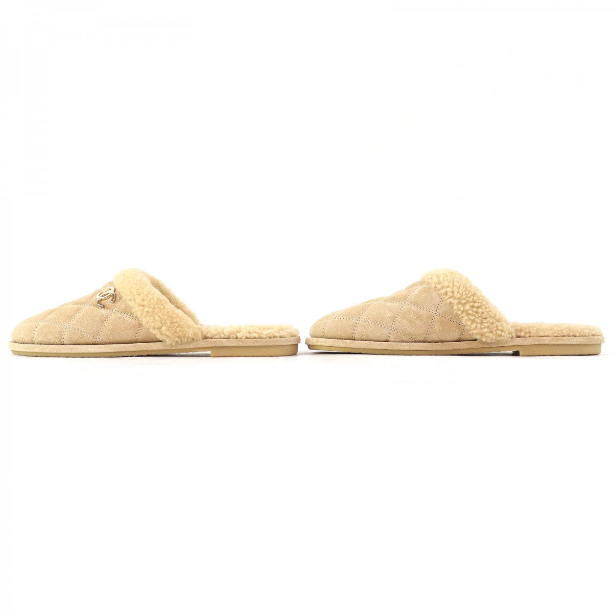 CHANEL Mule G45121 Bore beige Room shoes Matrasse Women 36
