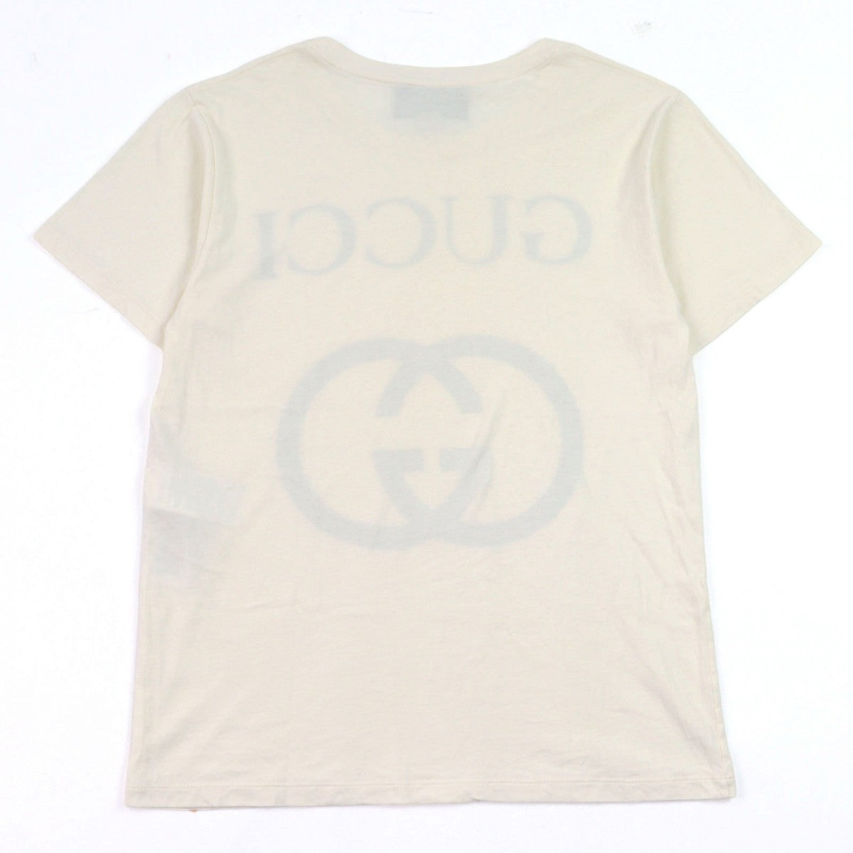 GUCCI Short sleeve T-shirt 493117 Main: 100% cotton Ivory black mens XS