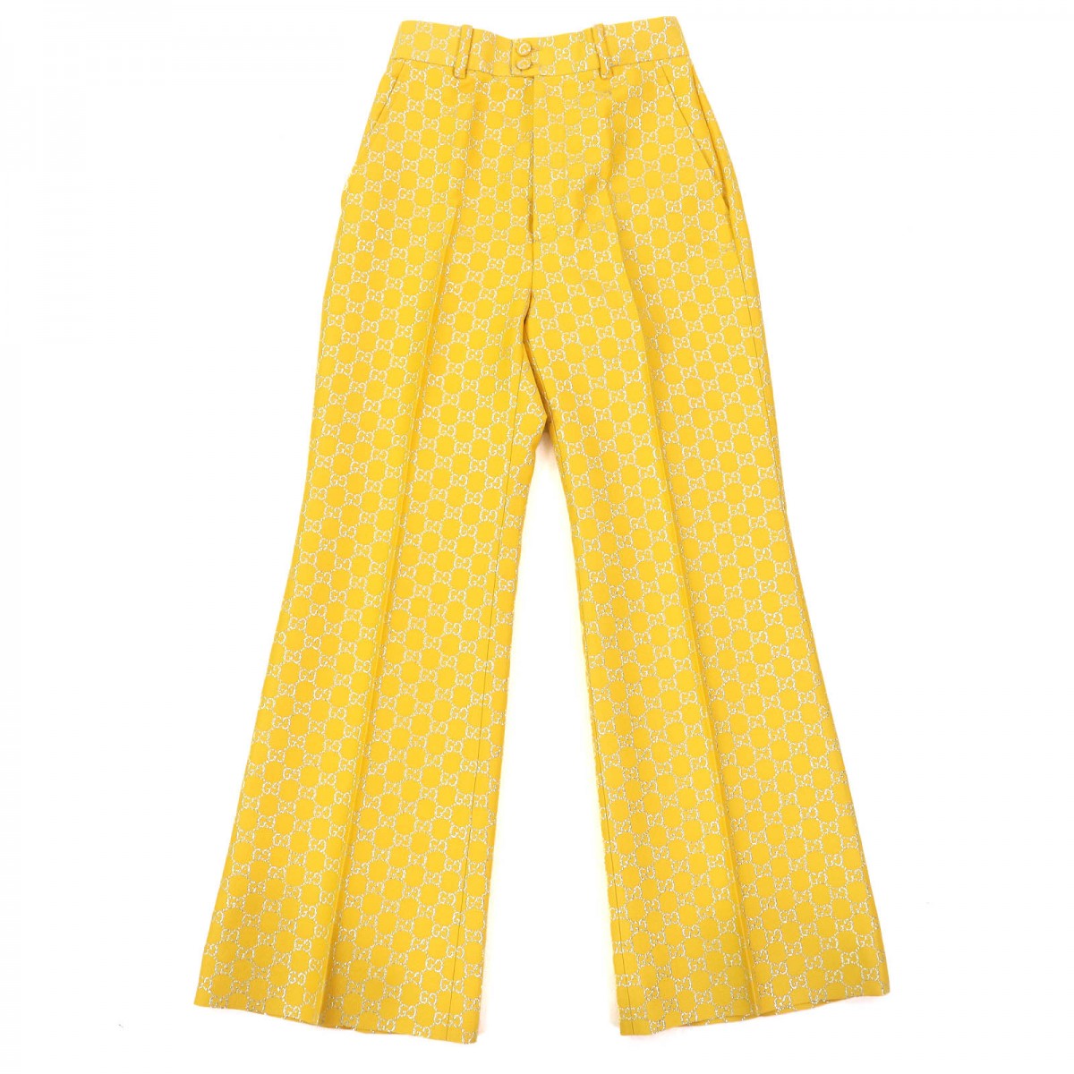 GUCCI Pants 627877 wool Yellow silver 36