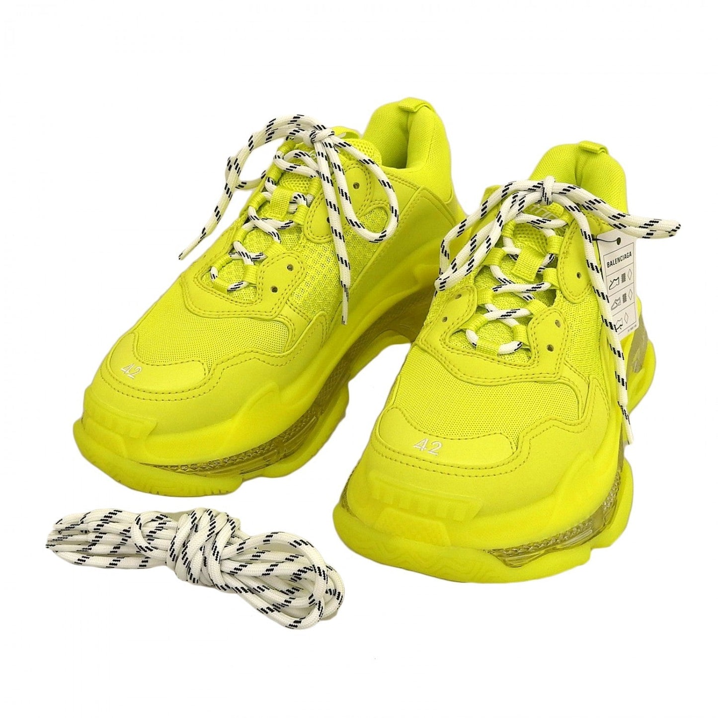 BALENCIAGA sneakers 541624 leather Neon yellow TRIPLE-S Triple S 27.5