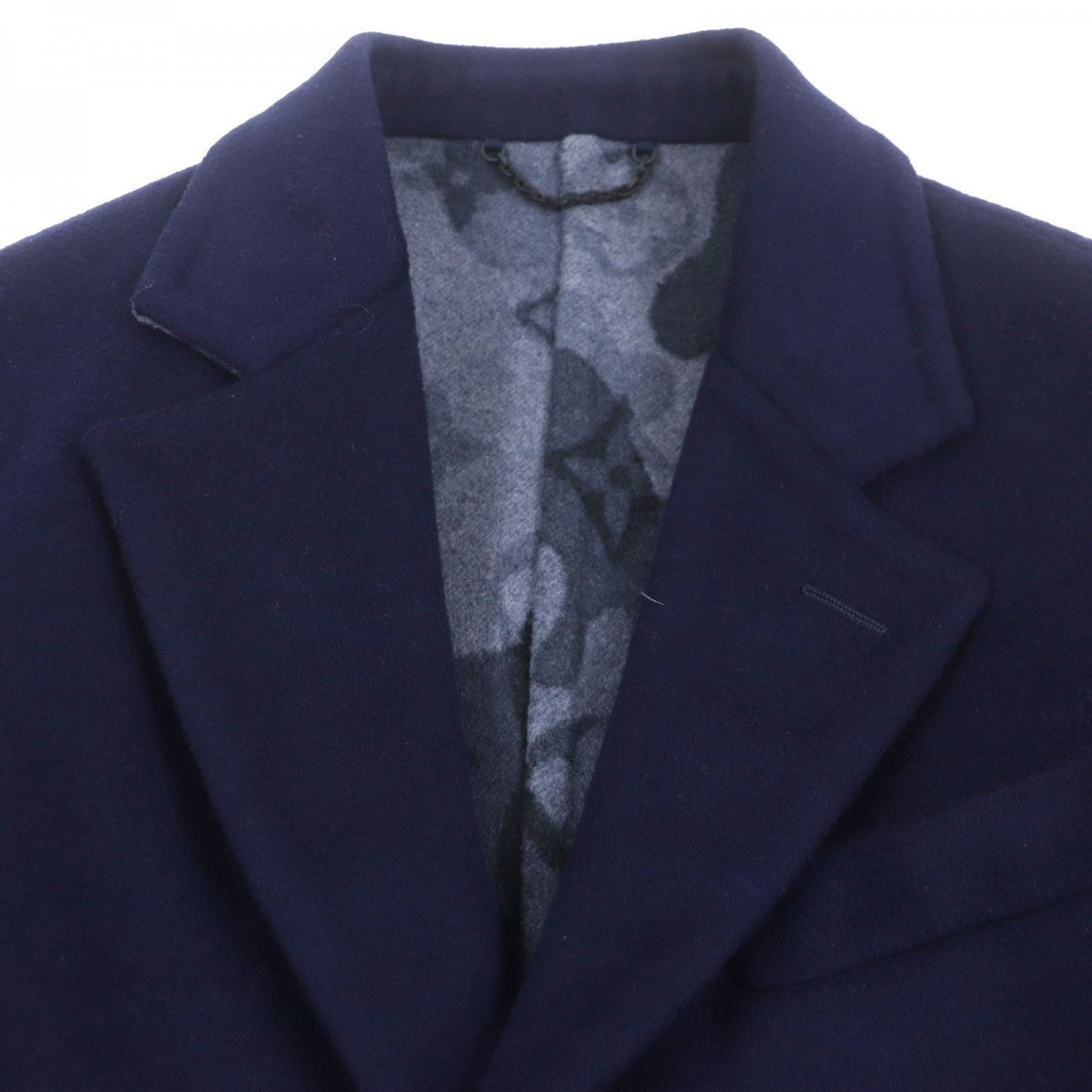 LOUIS VUITTON tailored jacket Outer: 99% wool, Outer: 1% silk, Lining: 100% cupra, Leather: cowhide Navy mens 50
