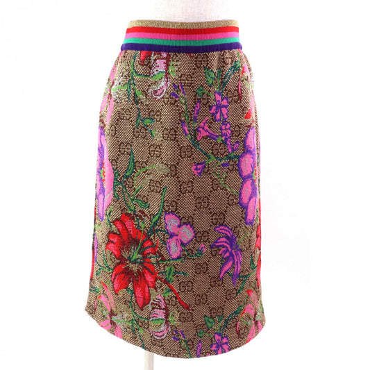 GUCCI Tight Skirt 606084 Outer material: 69% wool, Outer material: 18% cotton, Outer material: 7% polyamide, Outer material: 6% polyester, Part: 82% wool multicolor Women XS