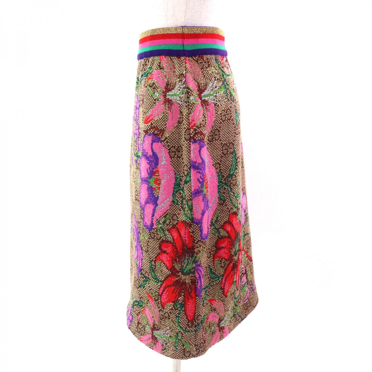 GUCCI Tight Skirt 606084 Outer material: 69% wool, Outer material: 18% cotton, Outer material: 7% polyamide, Outer material: 6% polyester, Part: 82% wool multicolor Women XS