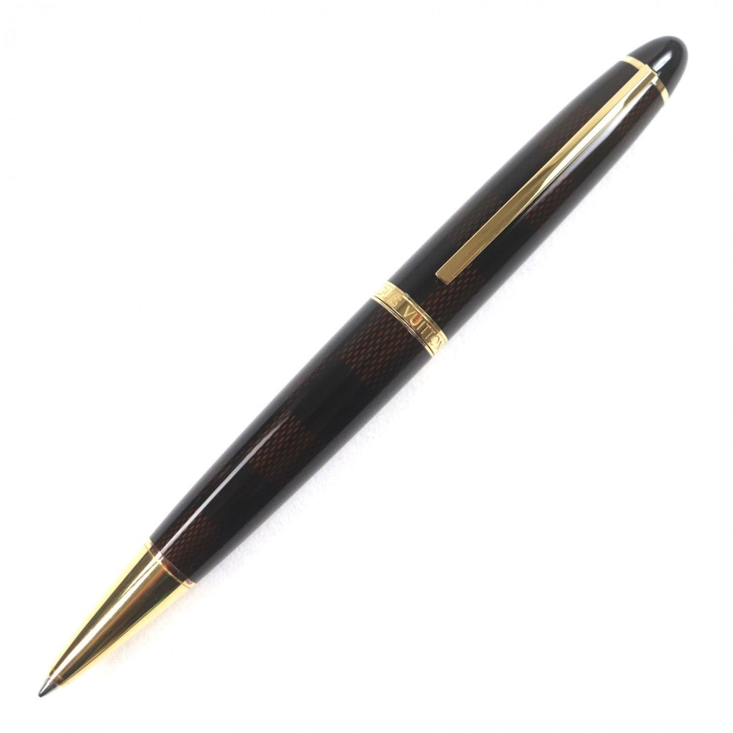 LOUIS VUITTON Ballpoint pen N79005 palladium Brown, Gold Damier Grand Tour