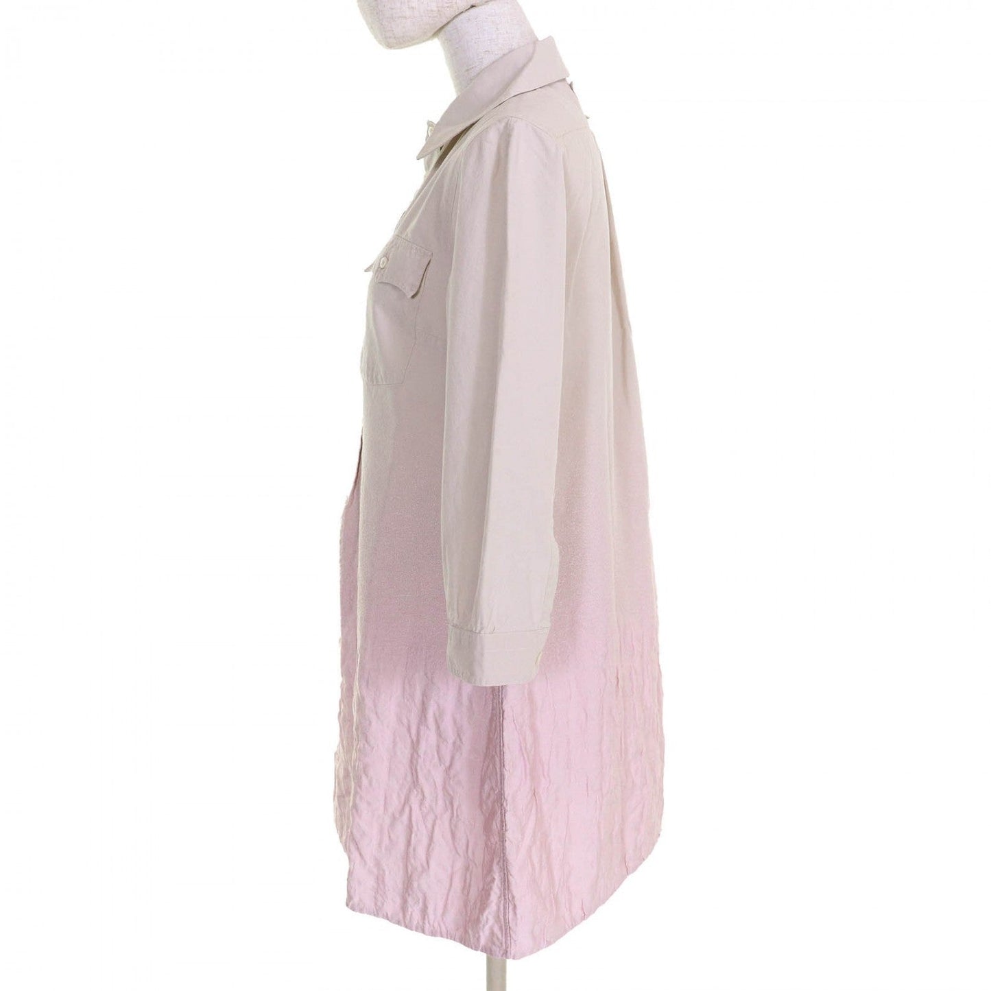 PRADA one piece P3N16 cotton Beige pink Pink quilted mini dress 40