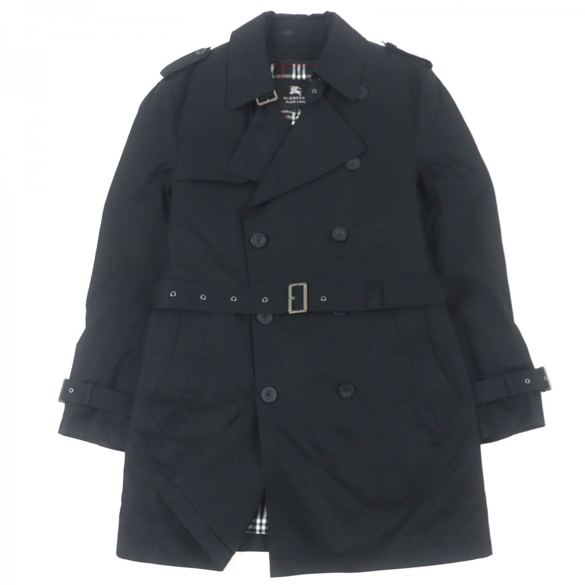 BURBERRY BLACK LABEL trench coat cotton black L
