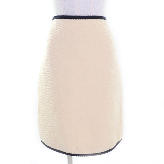 GUCCI Tight Skirt 577898 wool Ivory navy 36