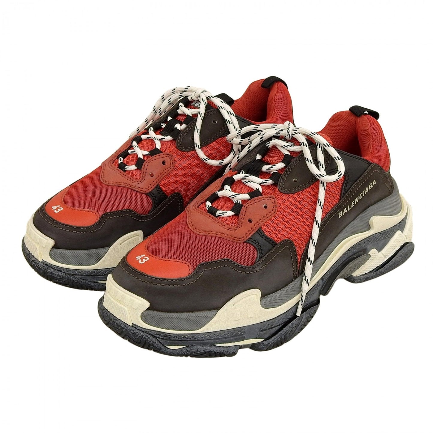 BALENCIAGA sneakers 516440 leather Red TRIPLE-S Triple S 28.5