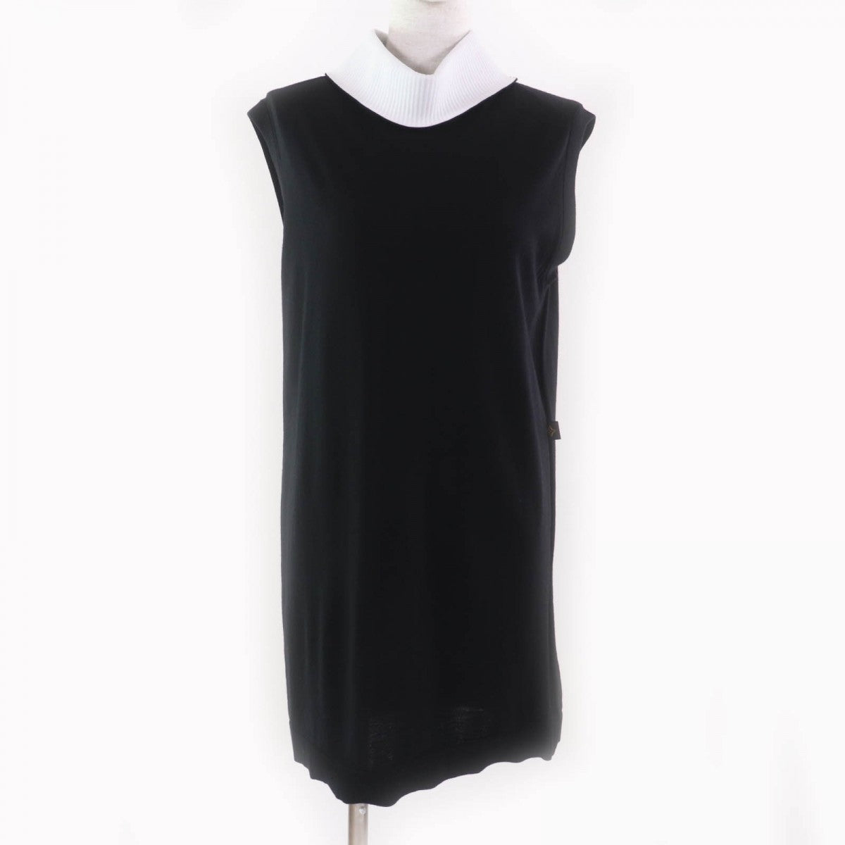 LOUIS VUITTON one piece wool Black White XS
