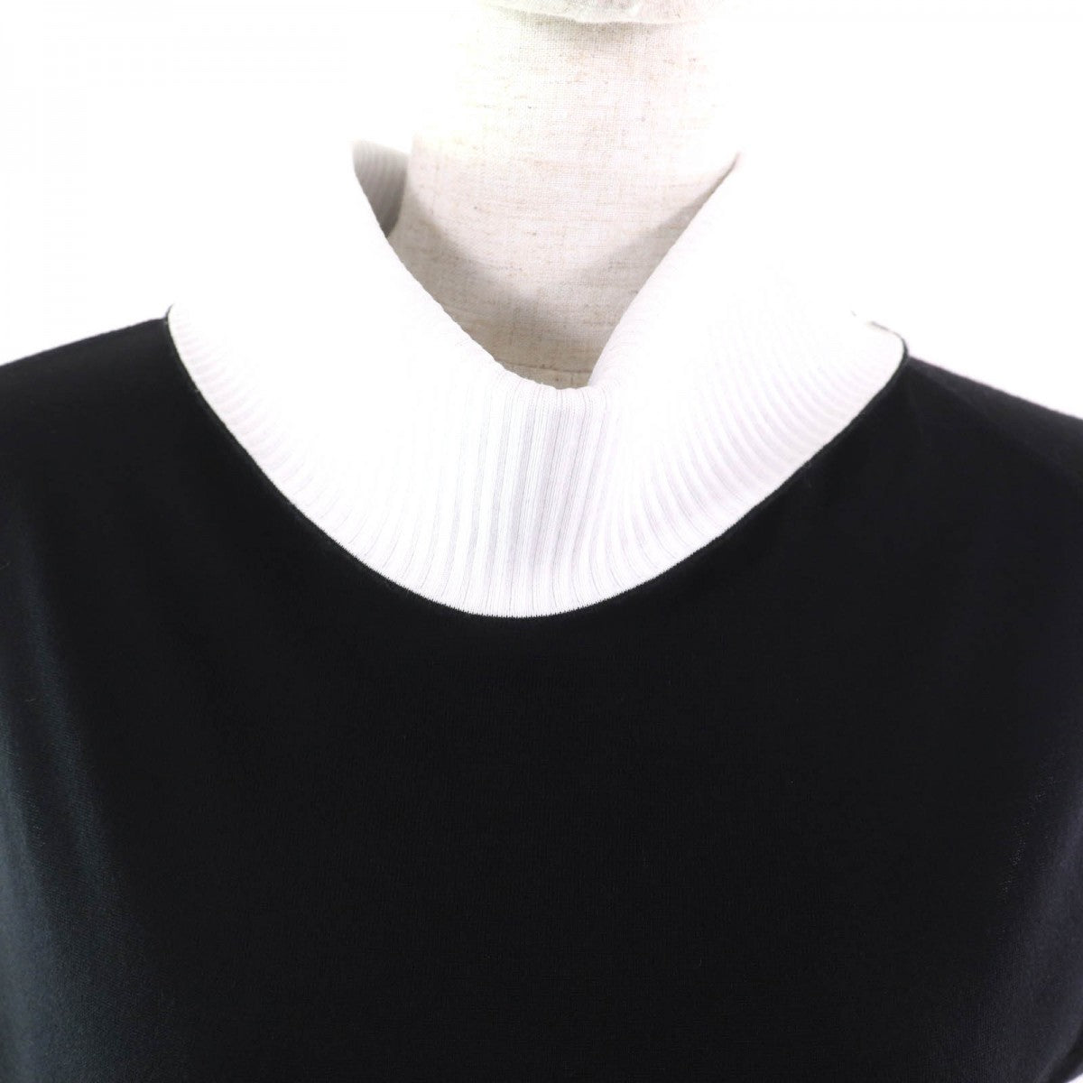 LOUIS VUITTON one piece wool Black White XS