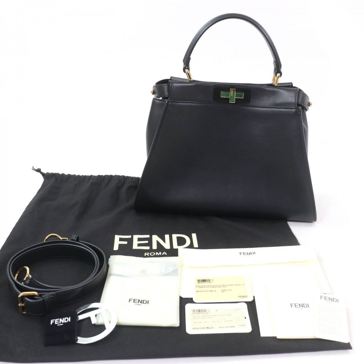 FENDI Handbag 8BN290 Nappa leather black Peek-a-boo regular