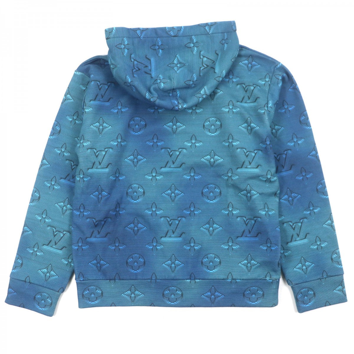 LOUIS VUITTON Hoodie cotton blue 3D monogram M