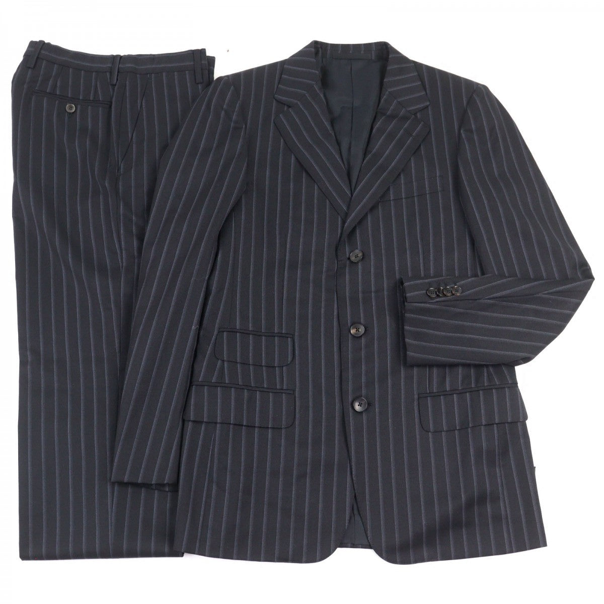 GUCCI setup 21E7F3 wool Navy Striped Pattern 46R