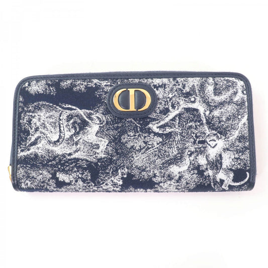 Christian Dior Long Wallet Purse S2094UNJR Calfskin Navy 30 Montaigne Voyageur Long Wallet