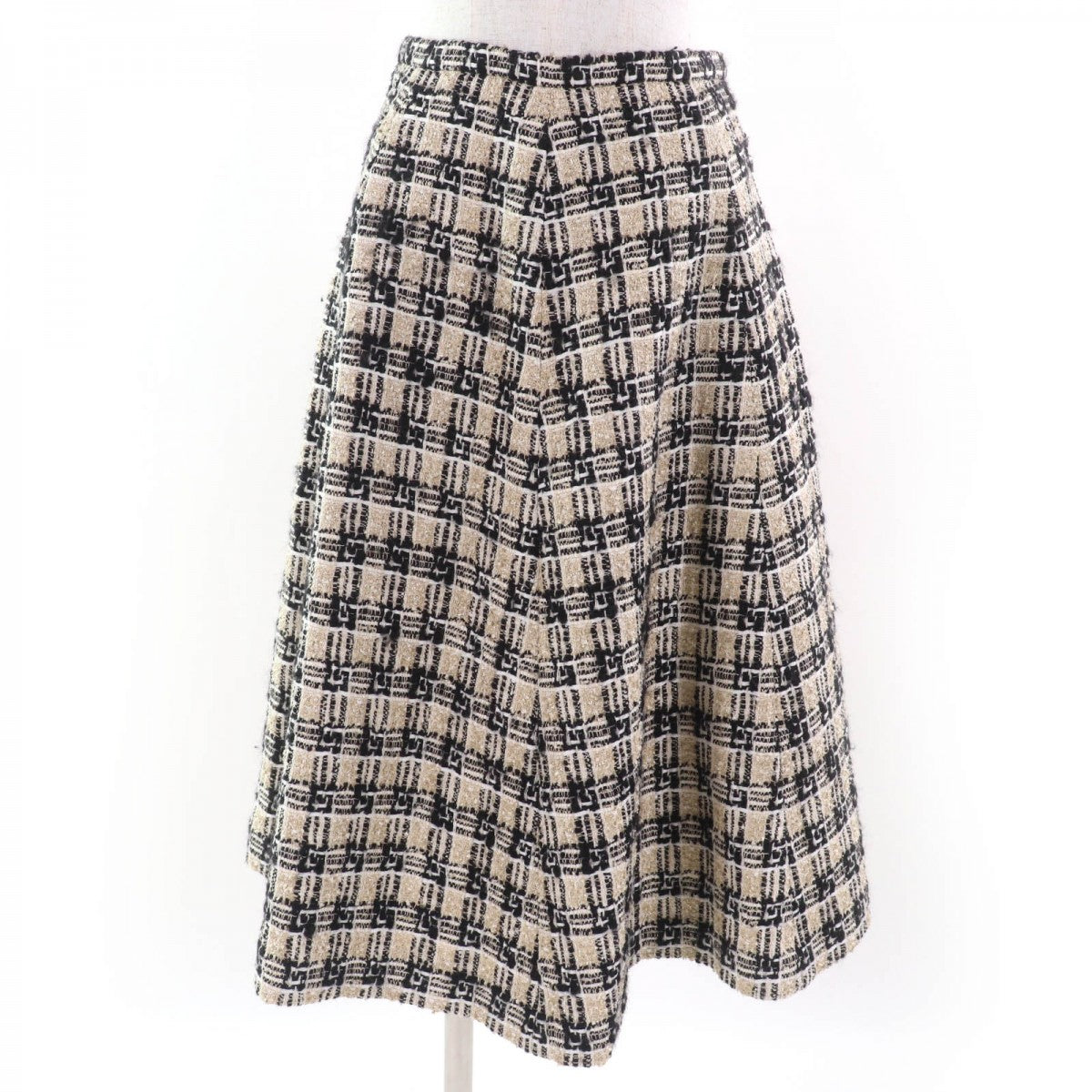 GUCCI Tweed skirt 652126 cotton Gold black 36