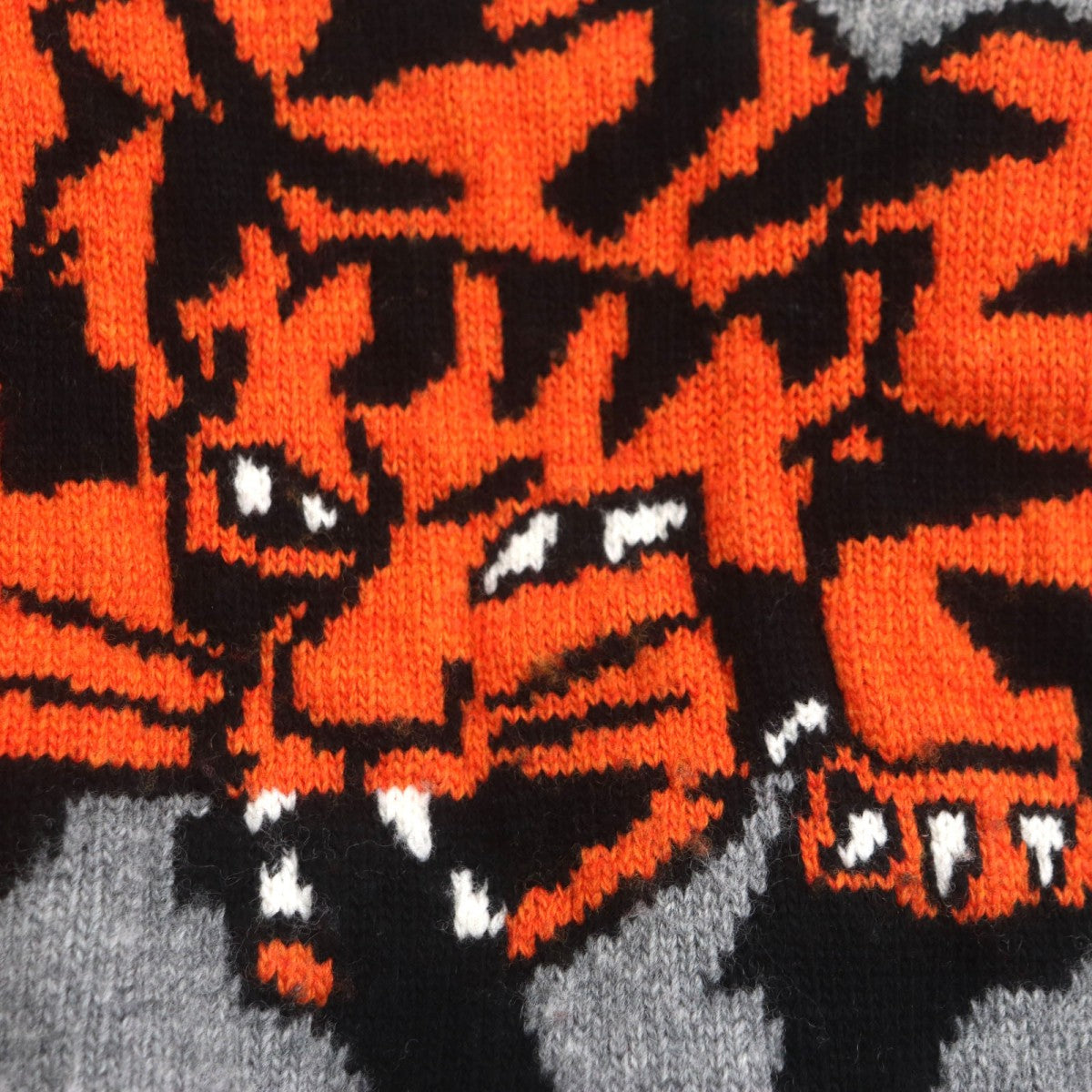 LOUIS VUITTON sweater wool gray Tiger Intarsia S