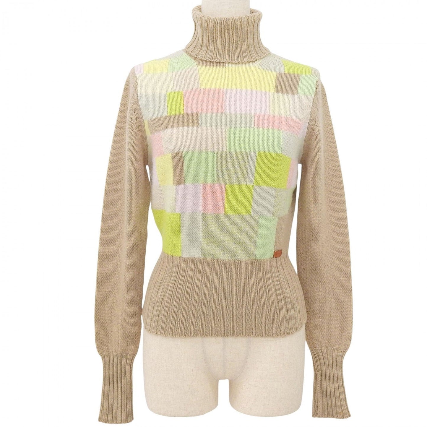 CHANEL knit 00A P16136 cashmere Beige multi 36