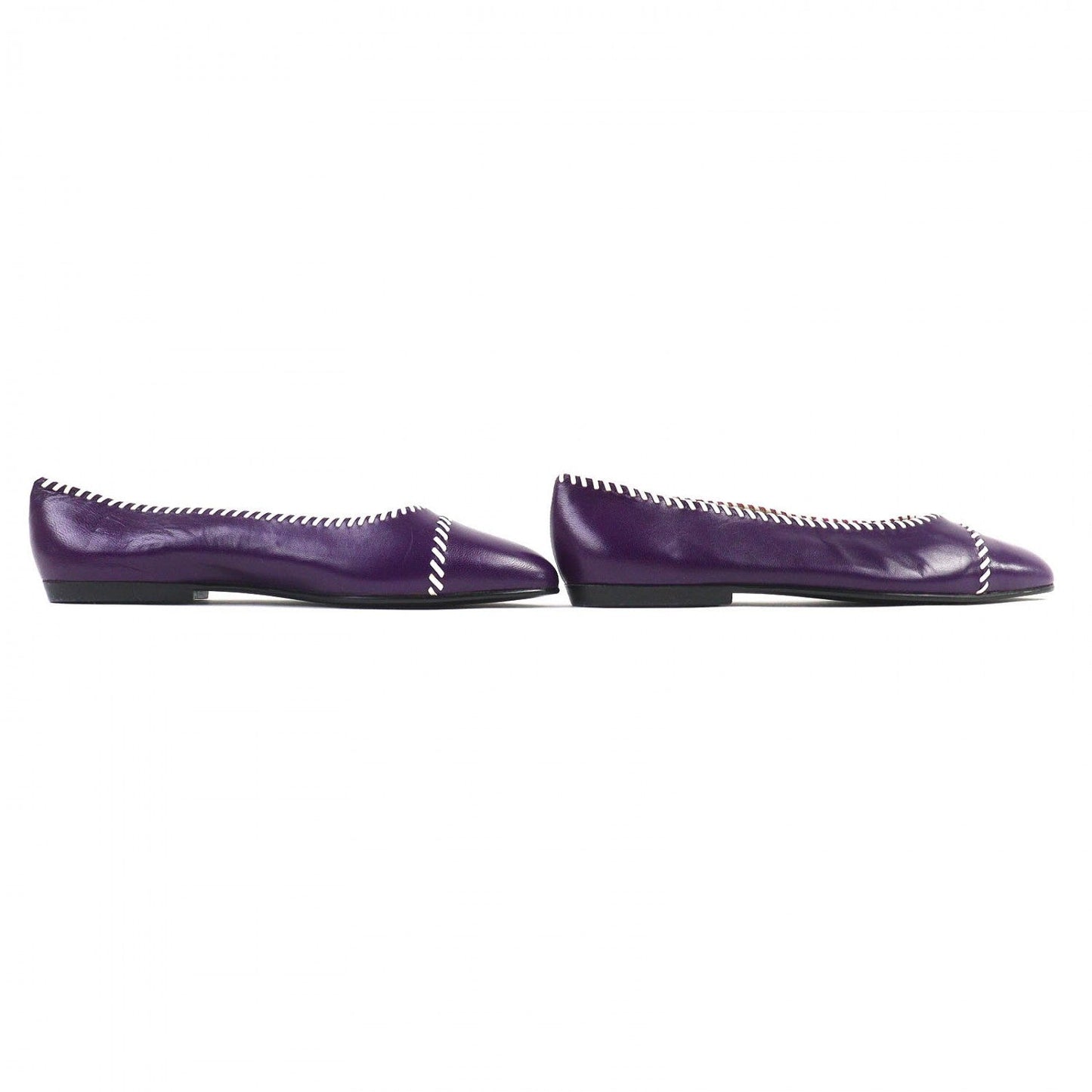 CHANEL pumps leather Purple white 37
