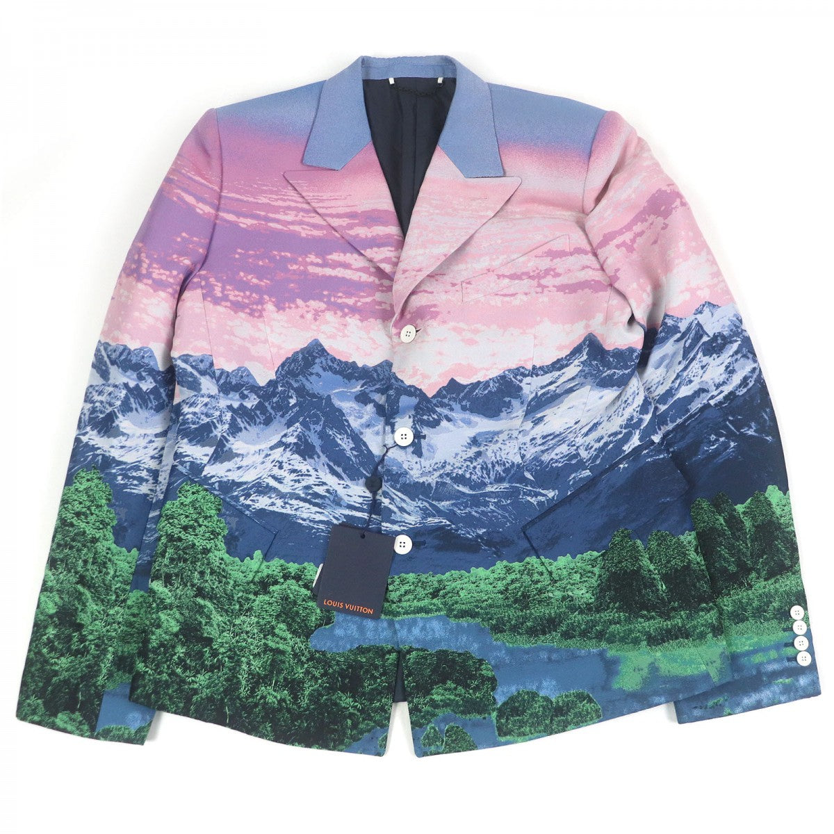 LOUIS VUITTON tailored jacket polyester Pink type LV Landscape 50