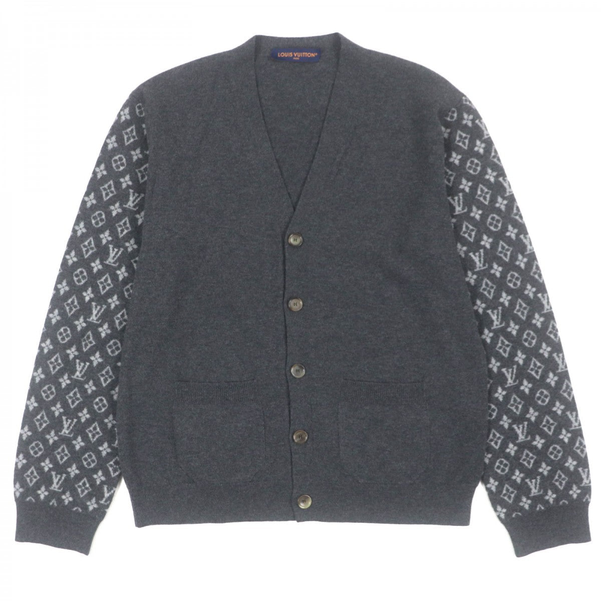 LOUIS VUITTON cardigan 1AATLY wool gray L