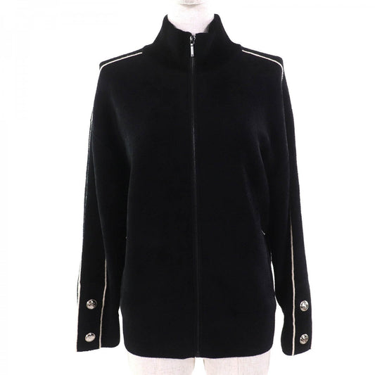CHANEL Blouson P65657 cashmere Black White XS