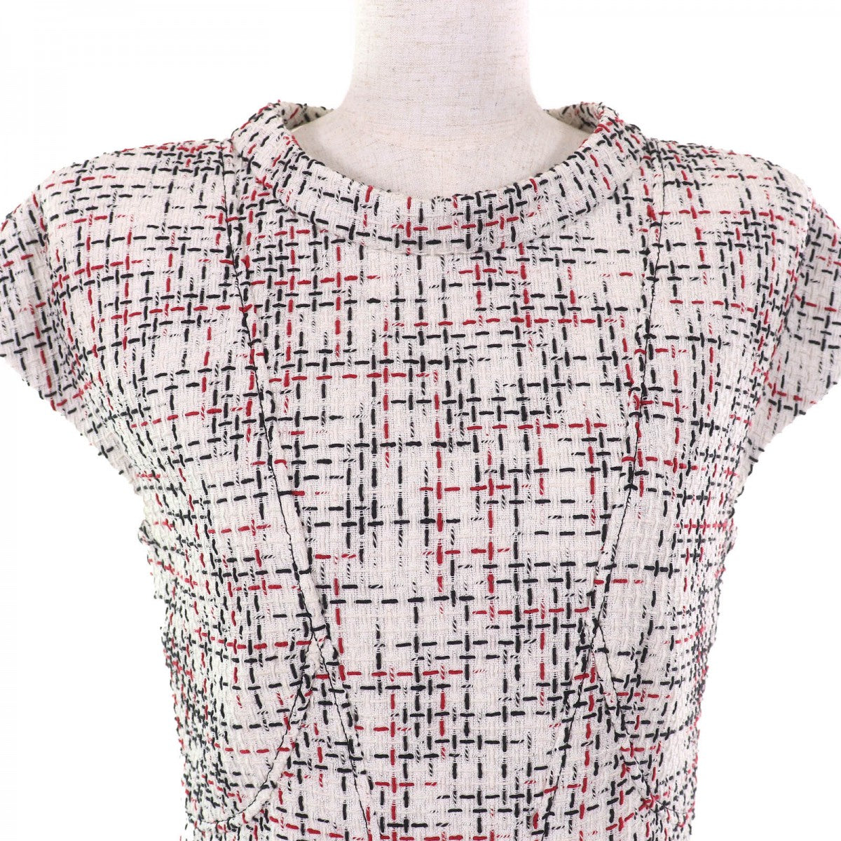 CHANEL one piece P50967 cotton Ivory black red 36