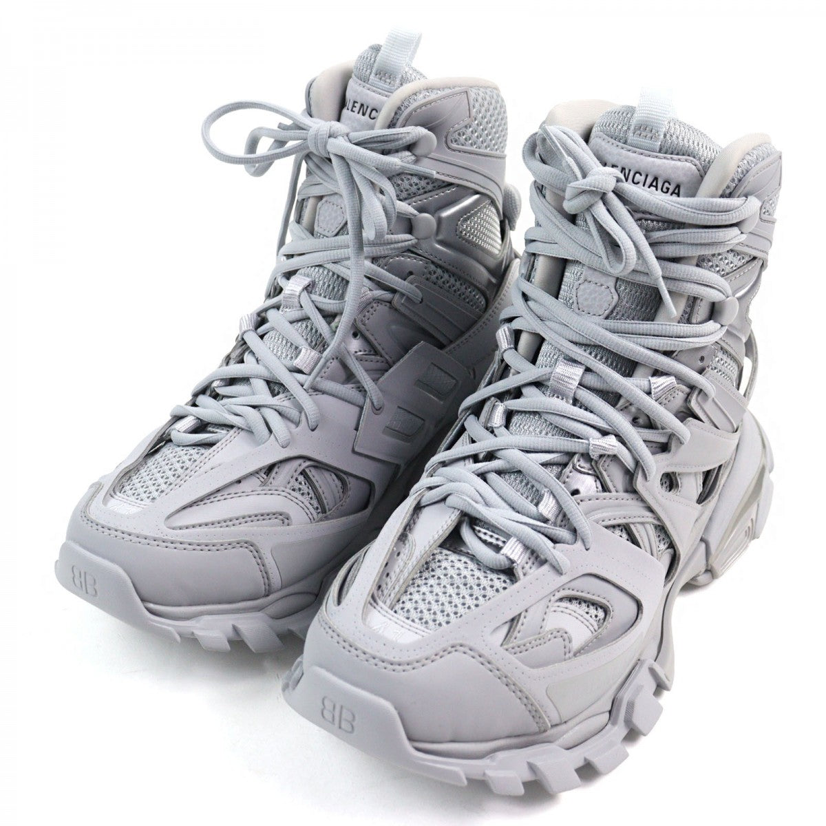 BALENCIAGA High cut sneakers 654867 leather gray TRACK HIKE 27